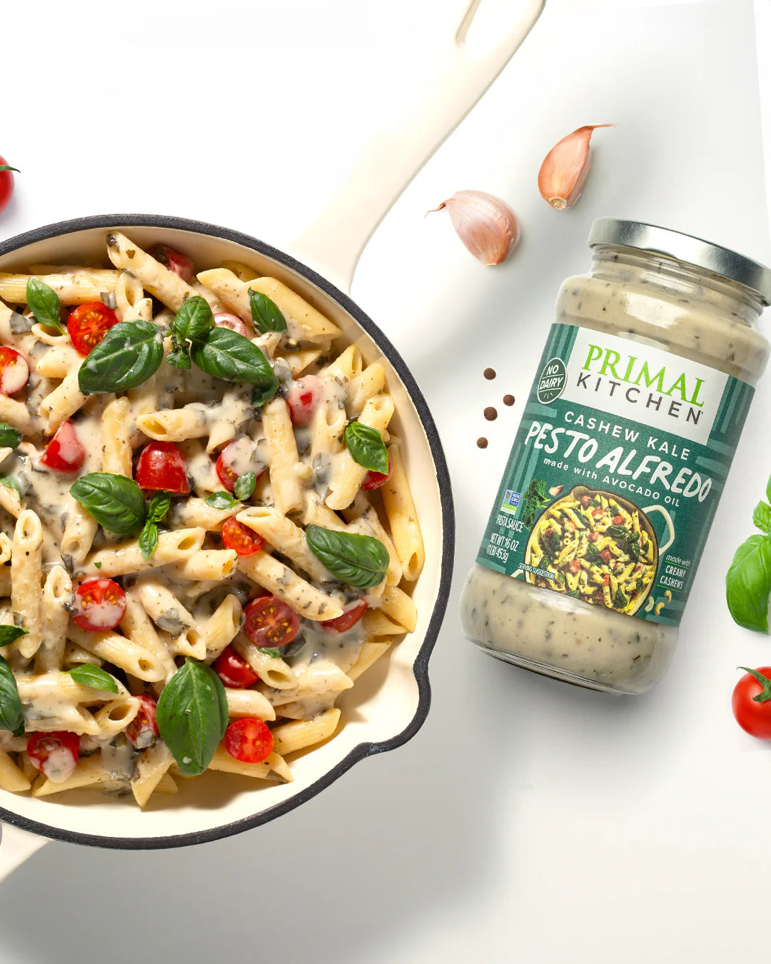 Creamy Cashew Kale Pesto Alfredo Sauce